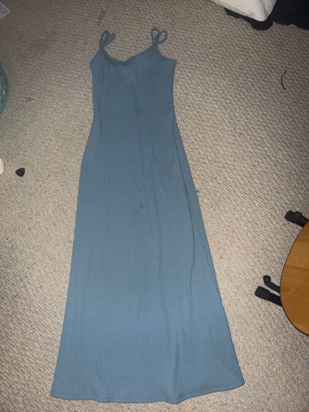 Target Blue Maxi Dress Ribbed Spaghetti-Strap